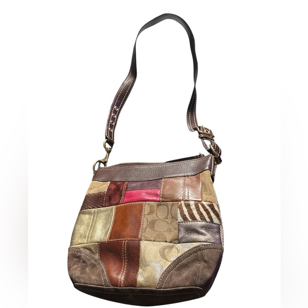 Coach RARE 2006 holiday patchwork crossbody  bag